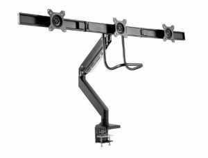 Suporte para 3 Monitores Gembird Ajustável e facilidade de Movimento suporte até 27" e 7 Kg