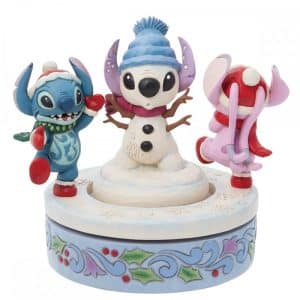 Figura Enesco! Stitch And Angel Building a Snow - Disney