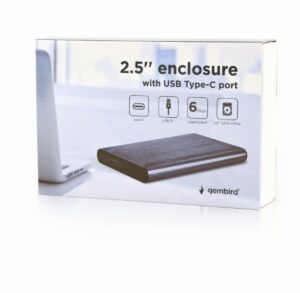 Caixa Externa Hdd Gembird 2.5" Sata Type-C Cinza