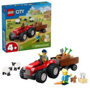 LEGO City Trator Agrícola Vermelho com Reboque e Ovelhas - 60461