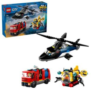 LEGO City Combinação de Helicóptero Camião dos Bombeiros e Submarino - 60462